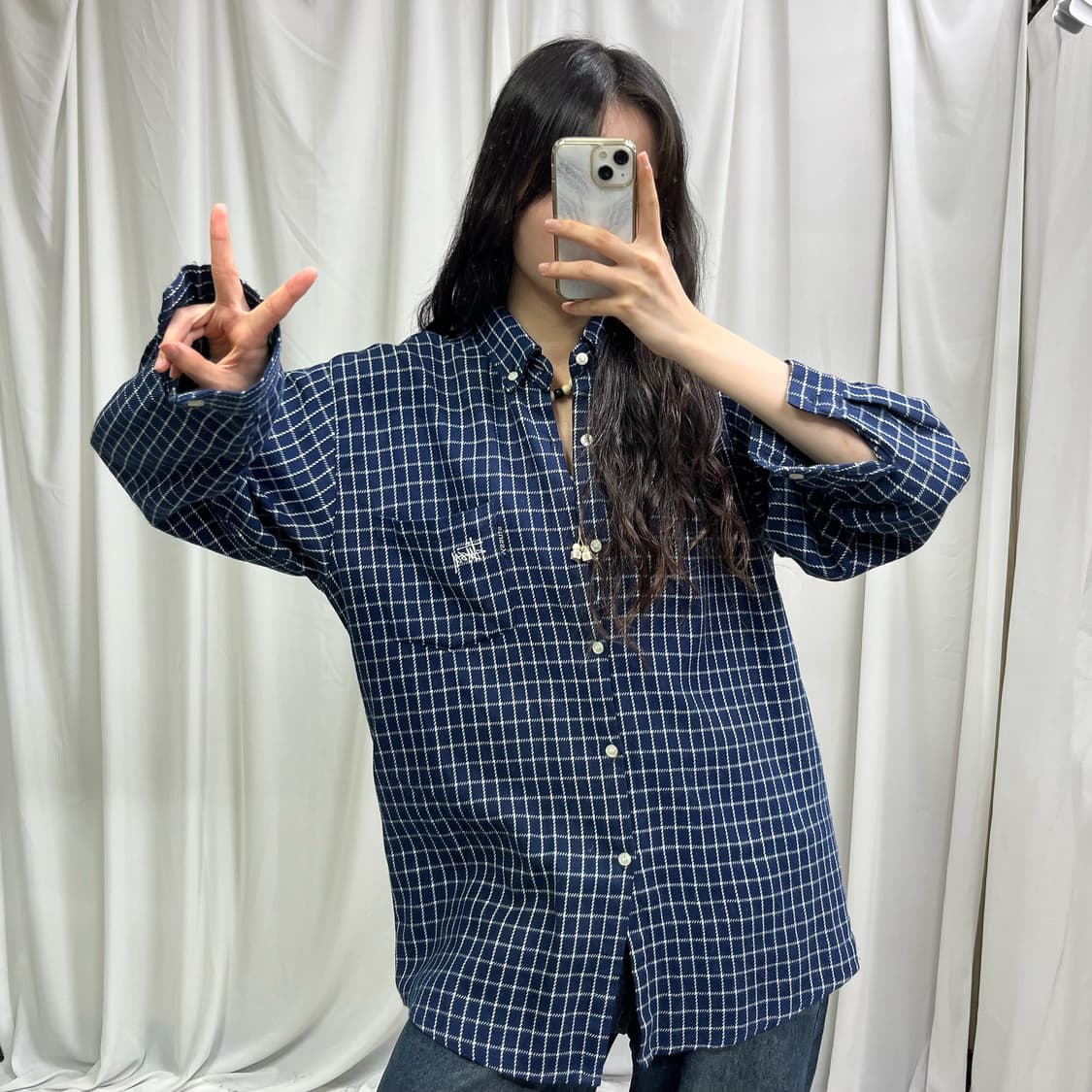 Stussy 90‘s indigo check shirts 상품이미지2