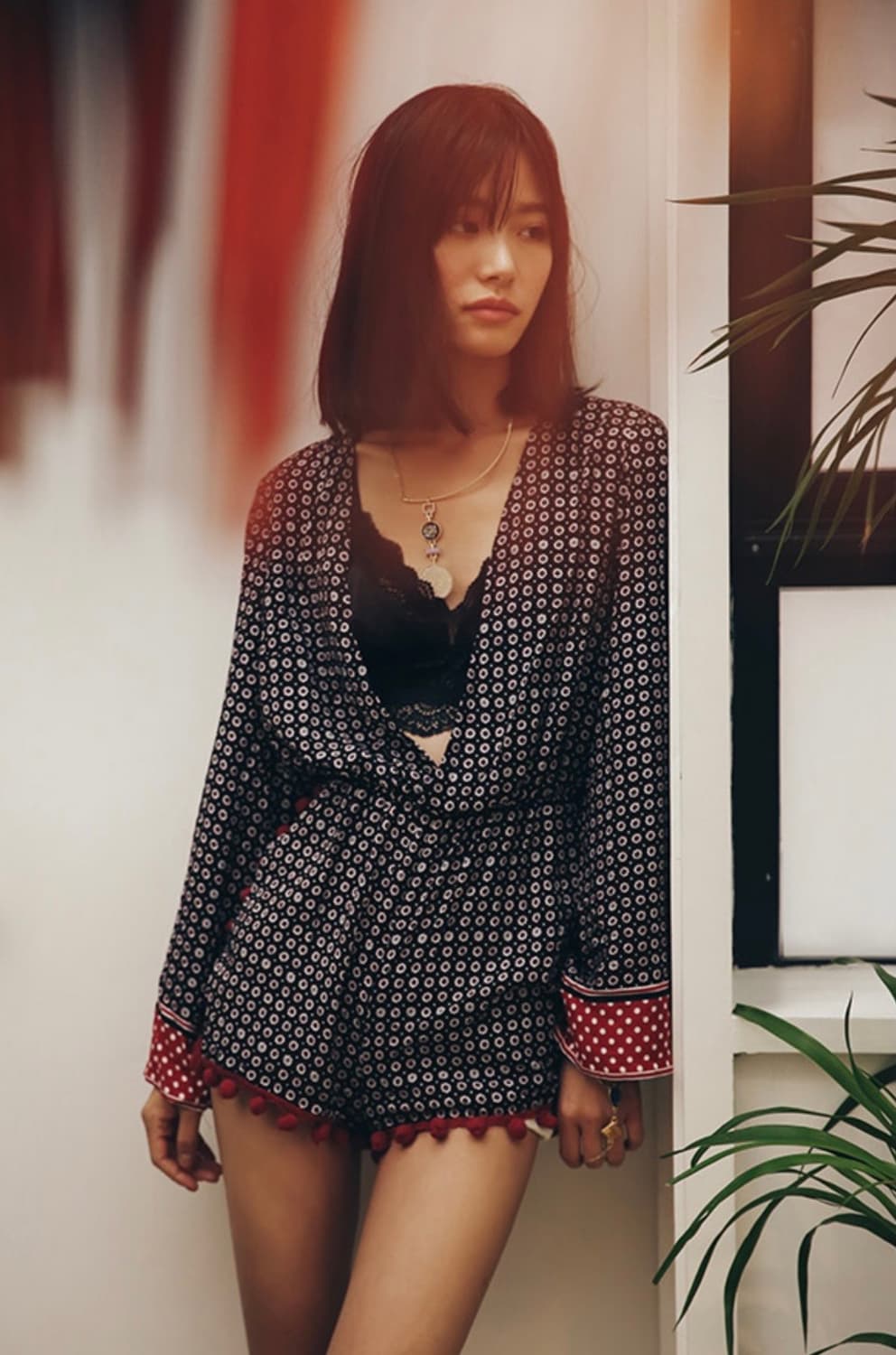 구카 플라워 폼폼 점프슈트 상품이미지3