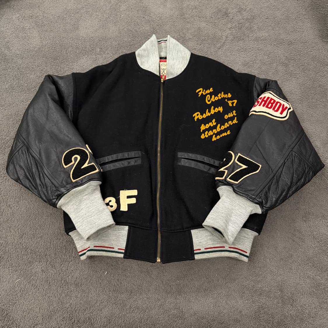 [정품] 80s POSHBOY 빈티지 울 레더 바시티 자켓 상품이미지3
