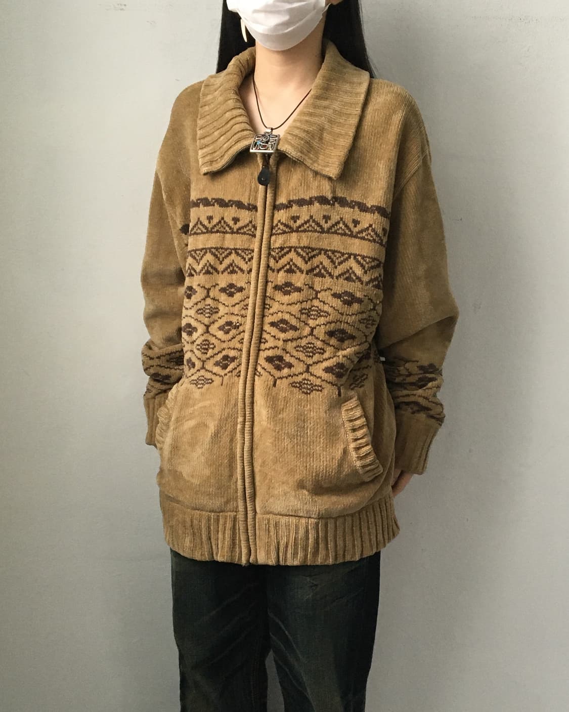 Pattern point knit zip up 상품이미지6