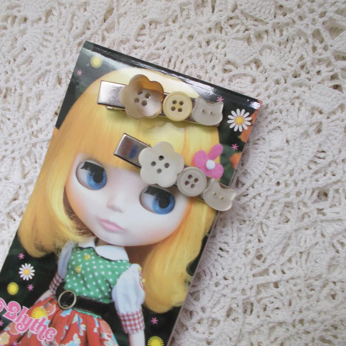 Cute Girl Button Hair-pin 꽃 단추 헤어핀 상품이미지5