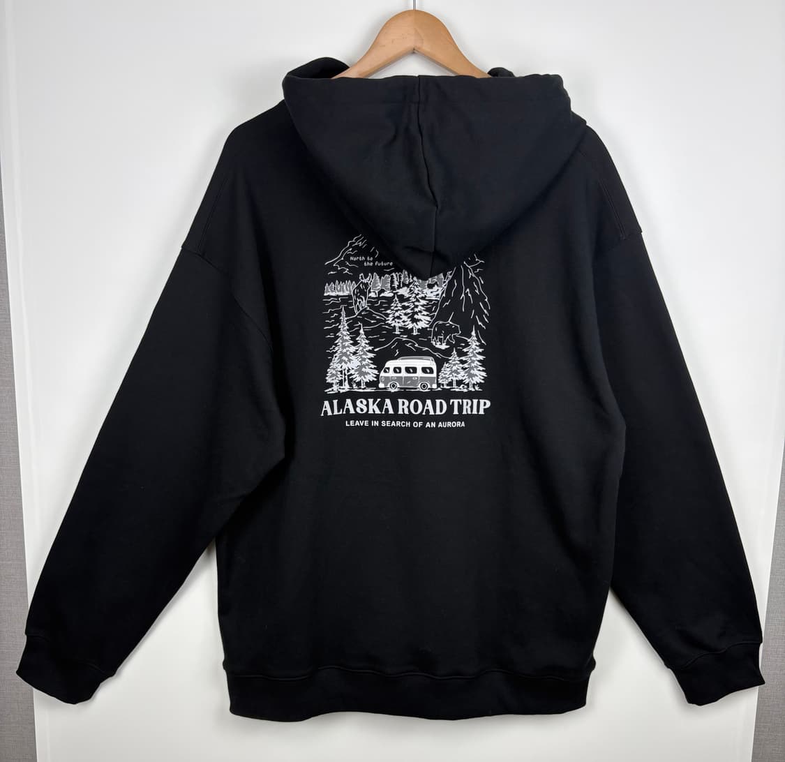 알래스카 더블니트 빅그래픽 후드티 (새상품) 상품이미지5