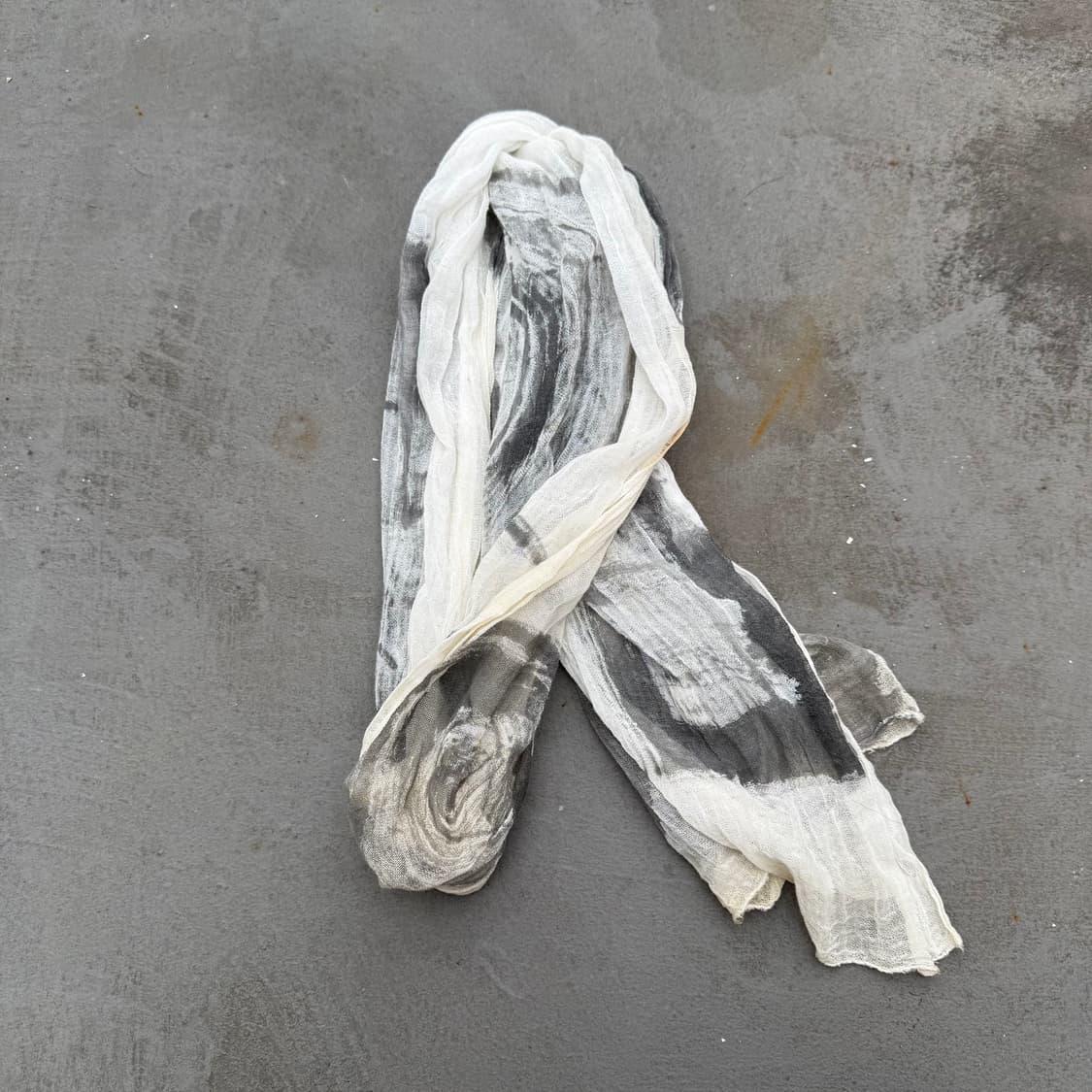 VTG black mold scarf 플리츠 나염 스카프 상품이미지6