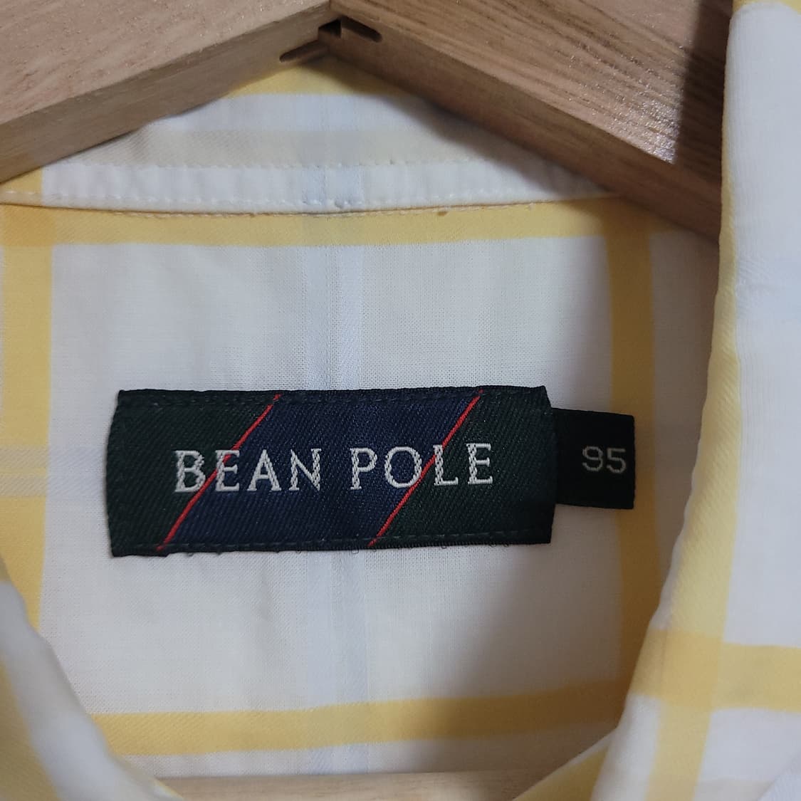 (95) BEANPOLE 빈폴 체크 반팔 남방 셔츠 노랑 상품이미지3