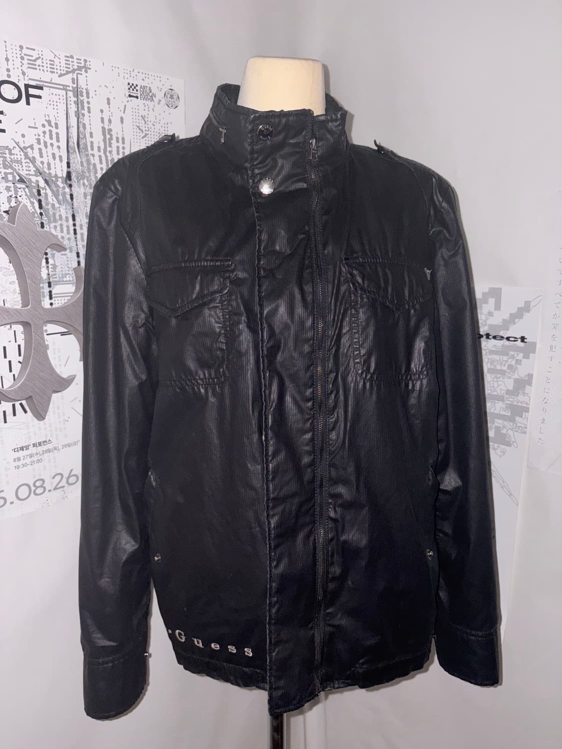 GUESS Black Coated Jacket 상품이미지2