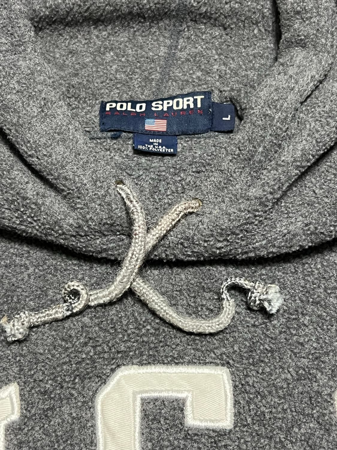 90s폴로스포츠 USA빅로고 후리스후드티셔츠 L 상품이미지2