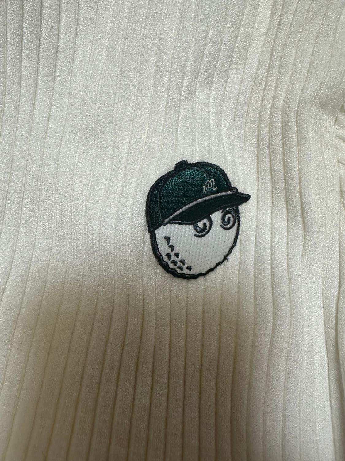 말본 골프 화이트 리브 니트 긴팔티 정품 상품이미지5