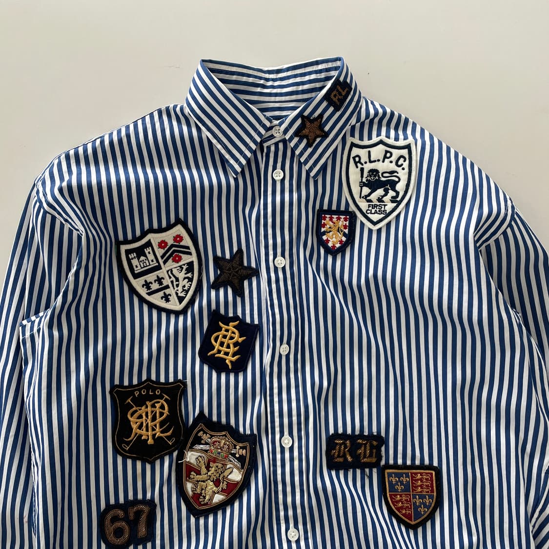 폴로 랄프로렌 패치워크 스트라이프 셔츠 상품이미지1