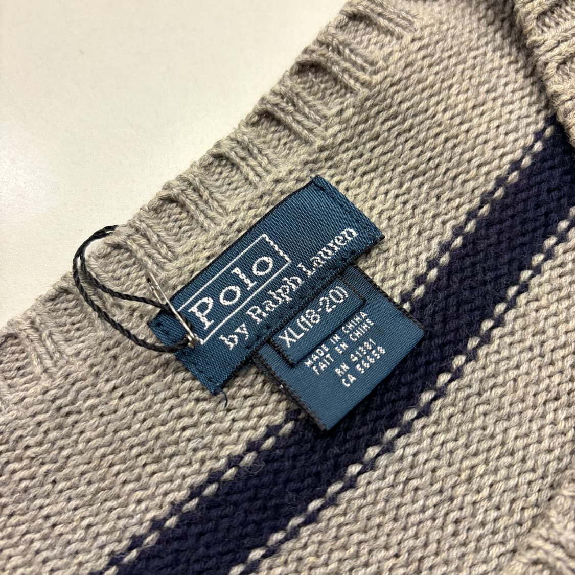 [XL] 폴로 랄프로렌 엘보패치 스트라이프 니트 긴팔 B652 상품이미지4
