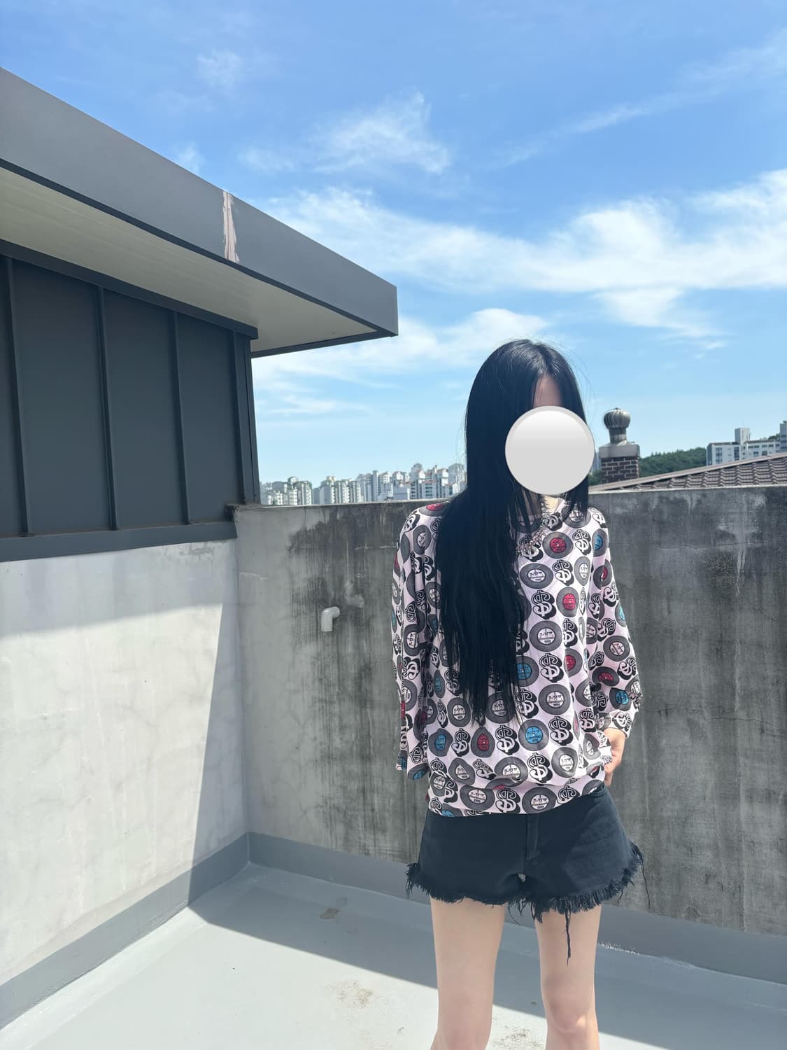 달러 프린팅 키모노 레이스업 티셔츠 상품이미지1
