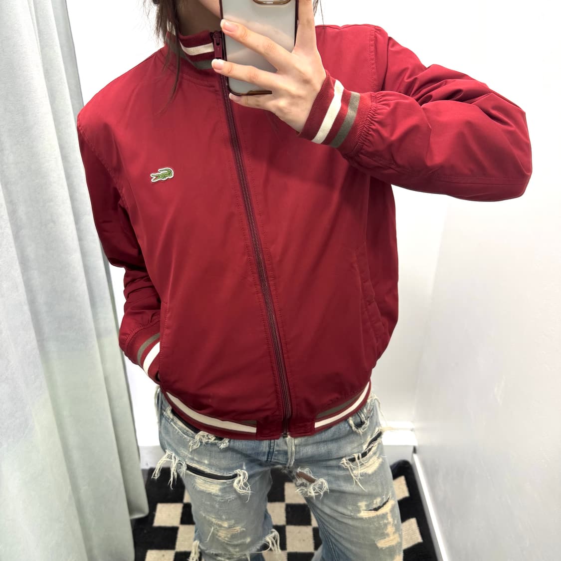 라코스테 레드 블루종 누빔 자켓 상품이미지2