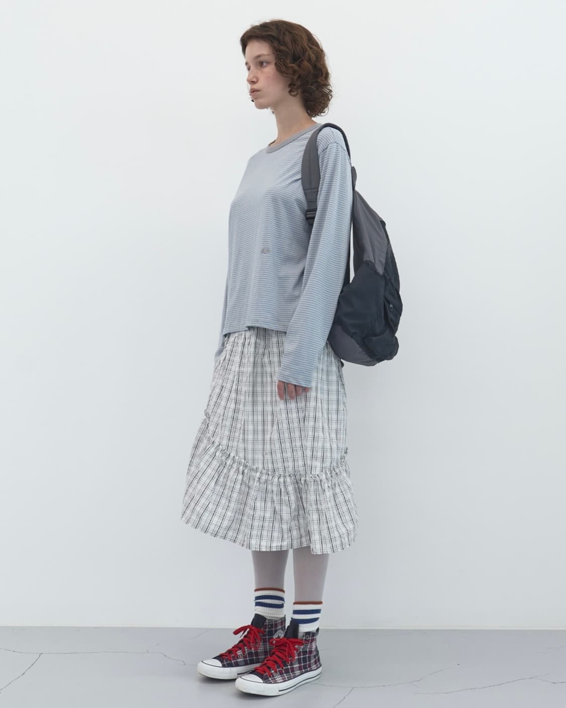 셔링 밴딩 스커트 White 상품이미지4