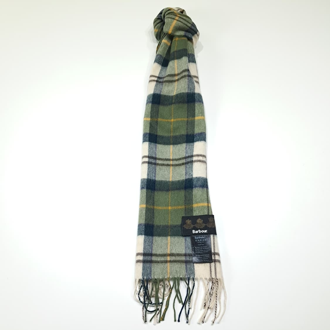 MX598 바버 00s 울캐시미어 타탄체크 그린 머플러 목도리 상품이미지3