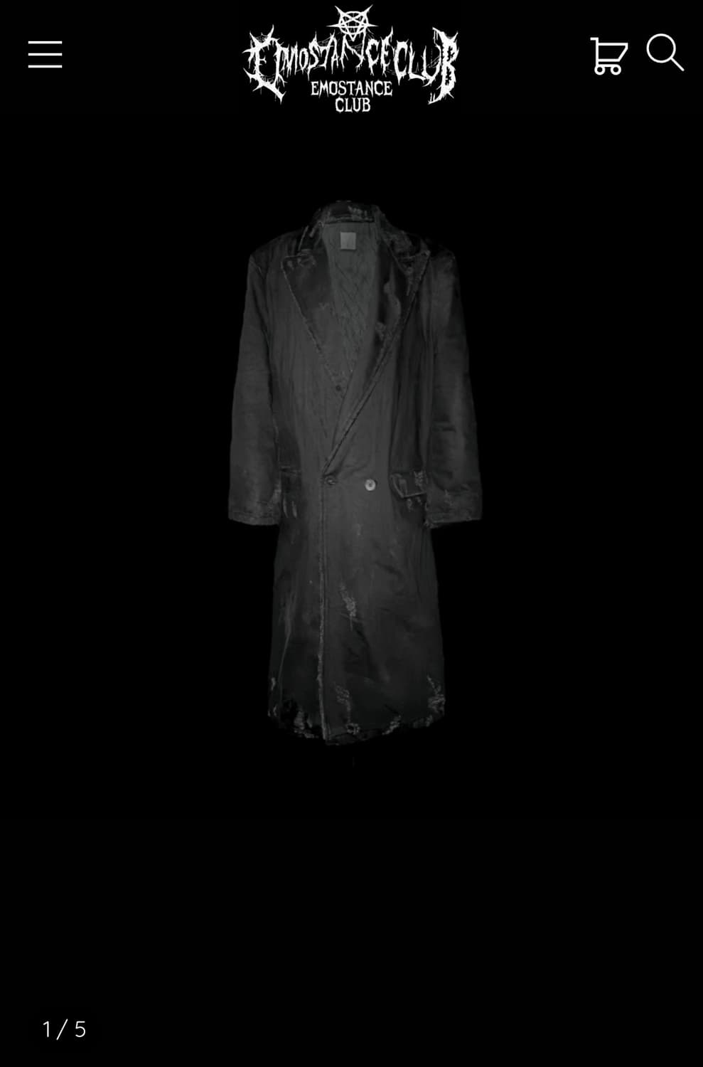 emostance club 디스트레스드 데님 코트 1 사이즈 상품이미지1