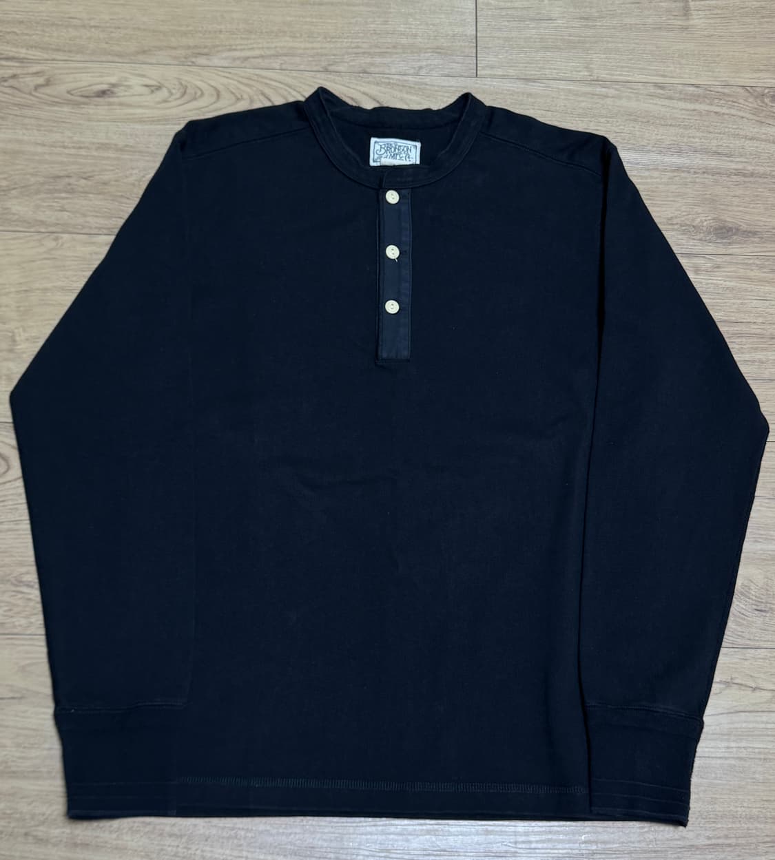 [L]브론슨 헨리넥 롱슬리브 긴팔티 블랙 상품이미지1