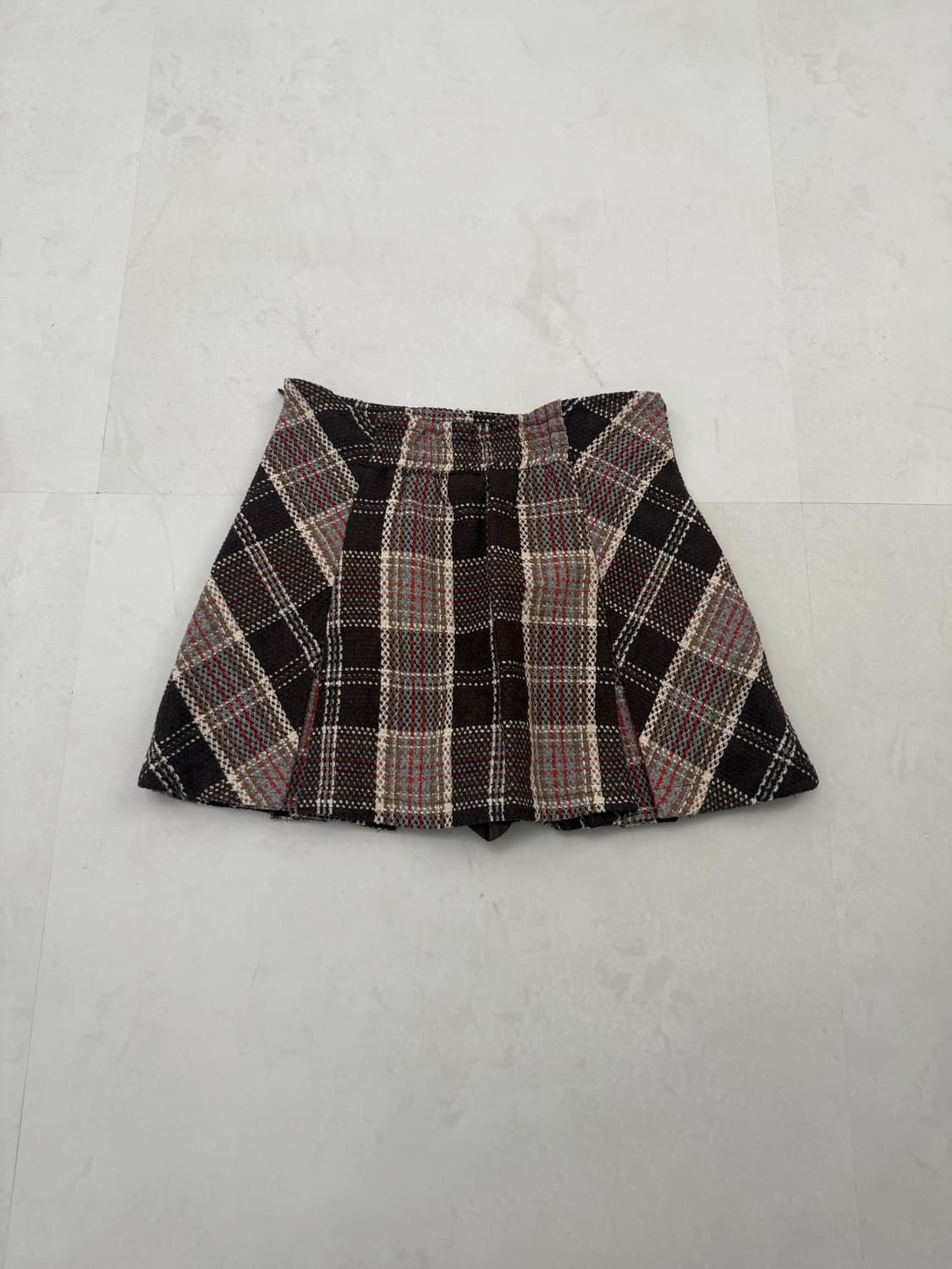 브라운 체크 플리츠 미니 스커트  상품이미지6