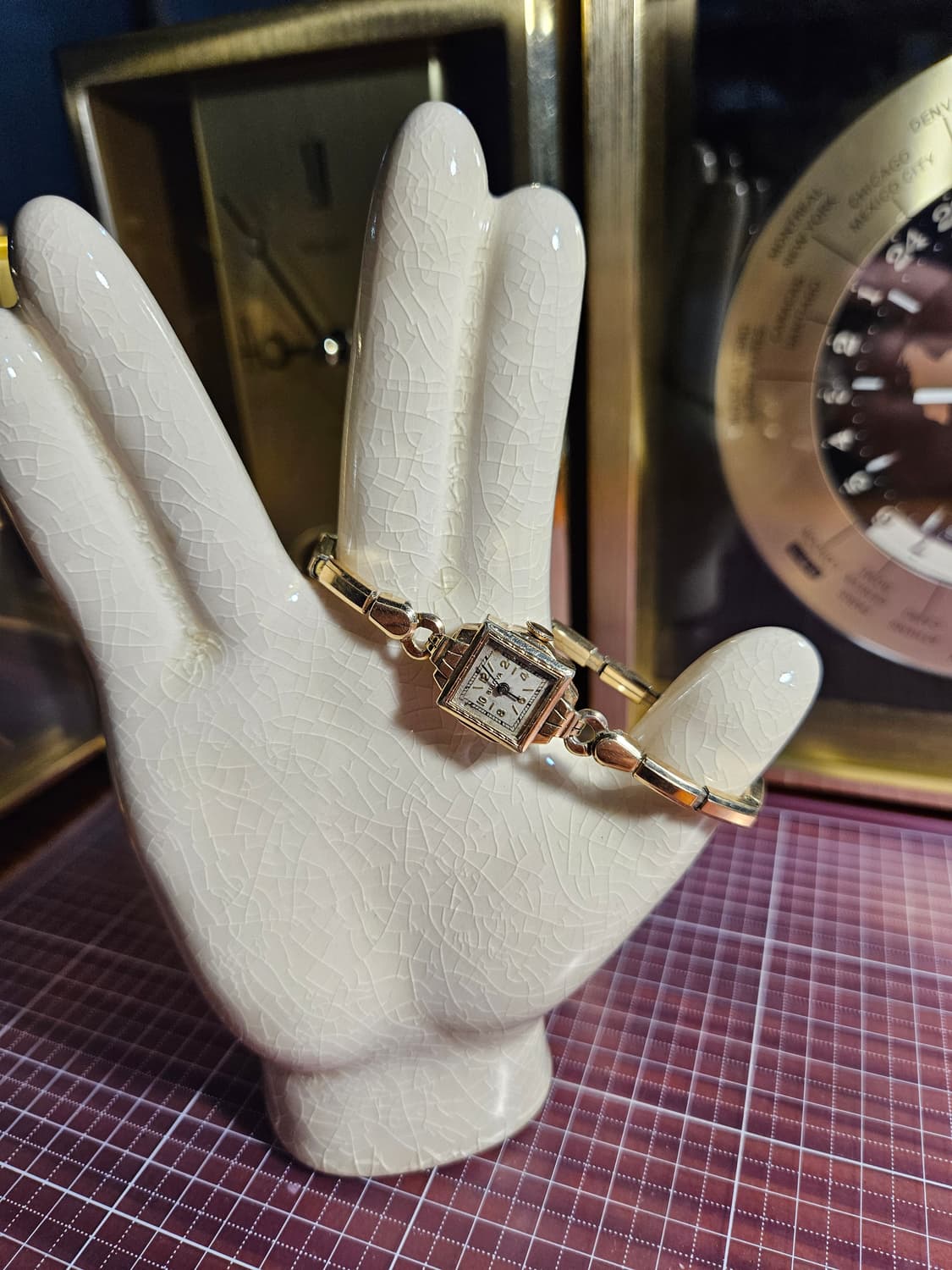 부로바 빈티지 금장 수동 핸드와인딩 여성용 시계 상품이미지1