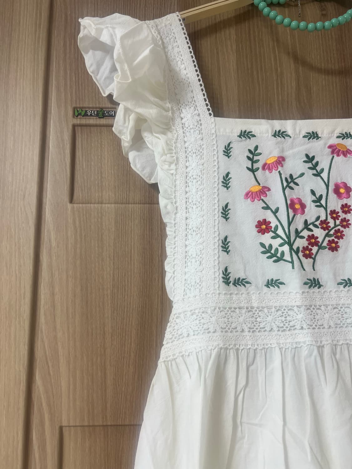 화이트 자수 레이스 원피스 앞치마  상품이미지2