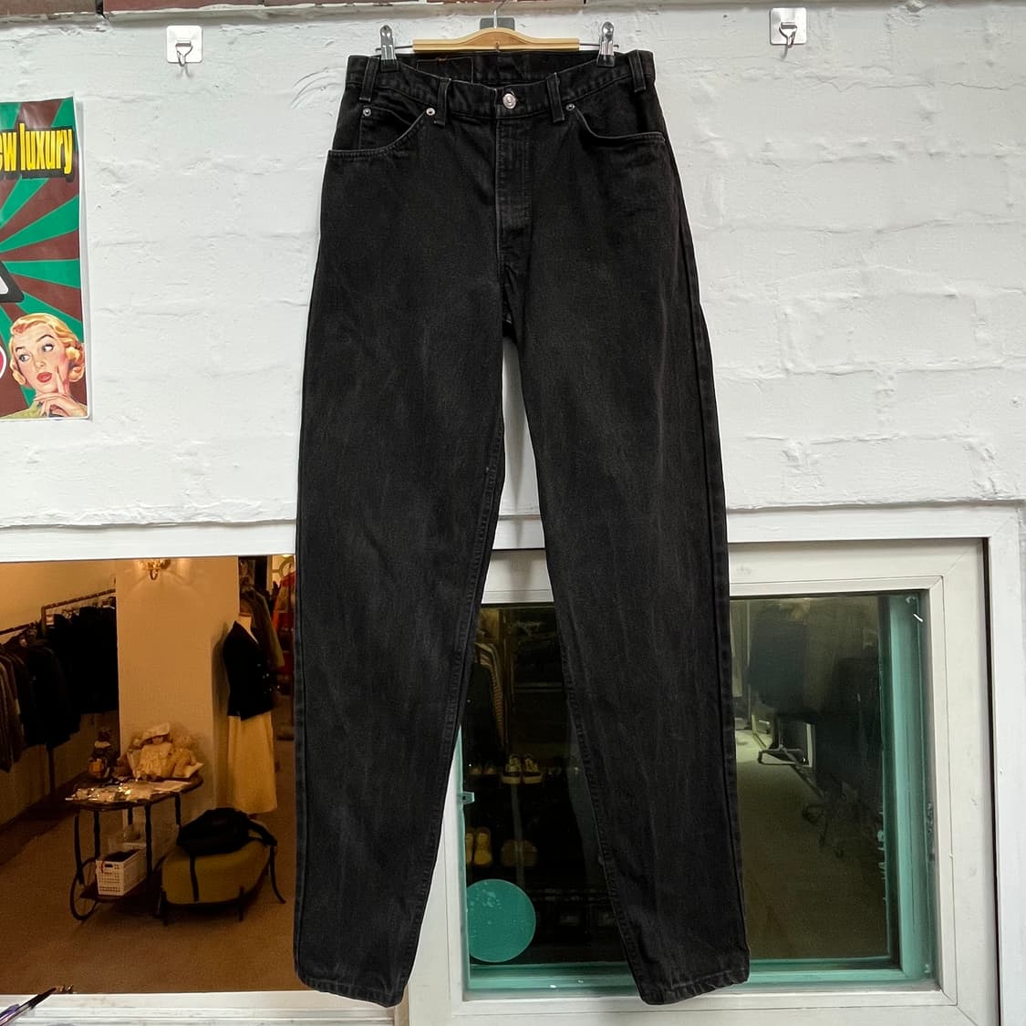 Levis 560 리바이스 오렌지탭 루즈 테이퍼드 블랙 데님 팬츠 W32 상품이미지1