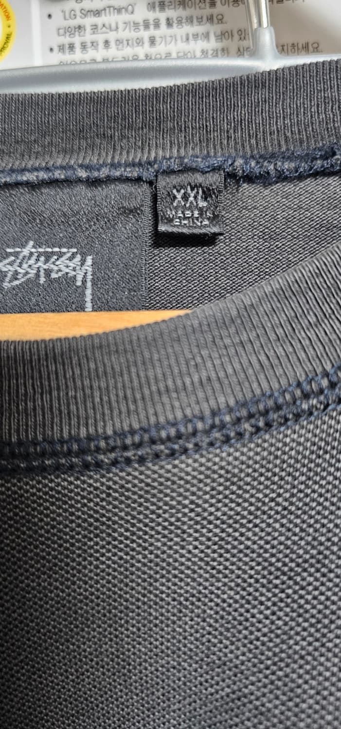 스투시 피그먼트 다이드 코튼 풋볼 크루 워시드 블랙 상품이미지6