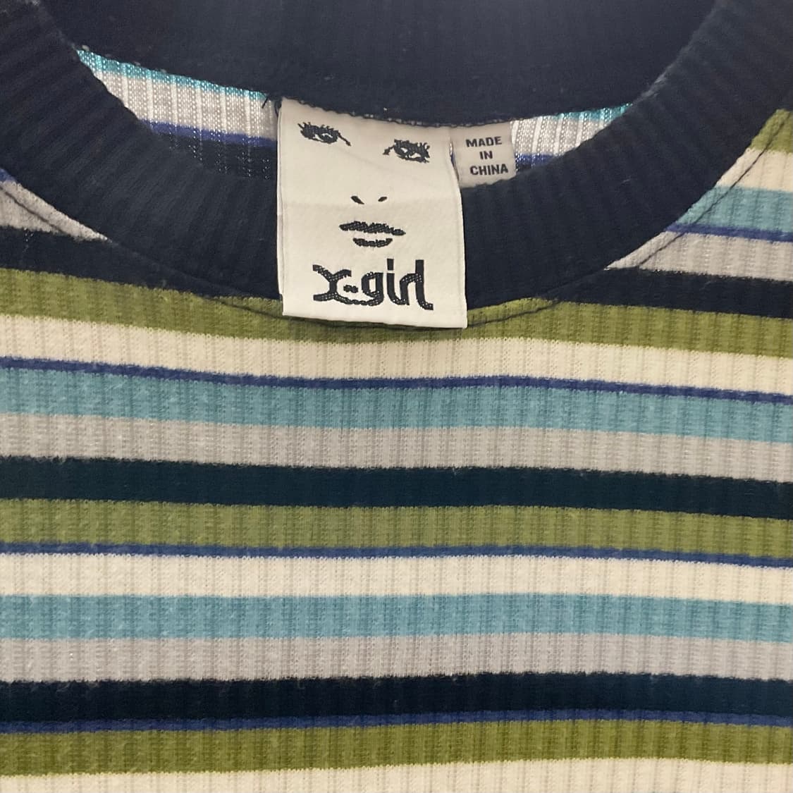 엑스걸 반팔 골지 니트 티셔츠 상품이미지4