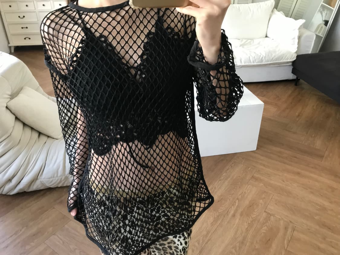 vintage black net top 상품이미지2
