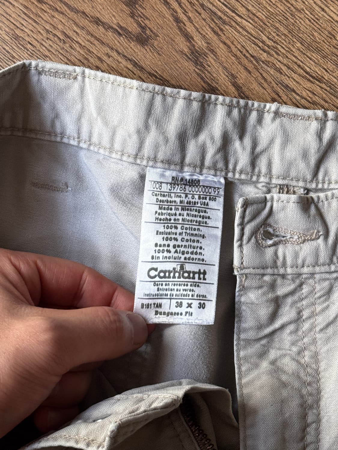 [36]칼하트 USA 탄 라이트캔버스 싱글니 카펜터 워크 팬츠 상품이미지8