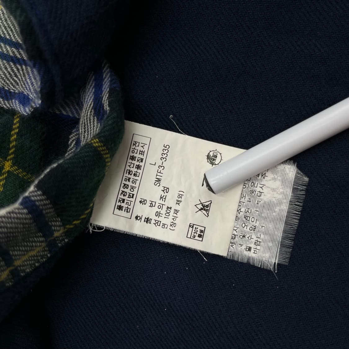 폴로 랄프로렌 네이비포니 타탄체크 린넨 셔츠 L 상품이미지6