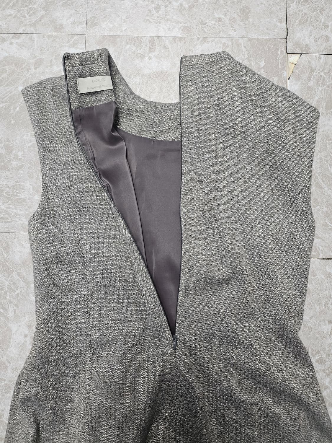 AMOMENTO 헤링본 민소매 원피스 0 상품이미지3