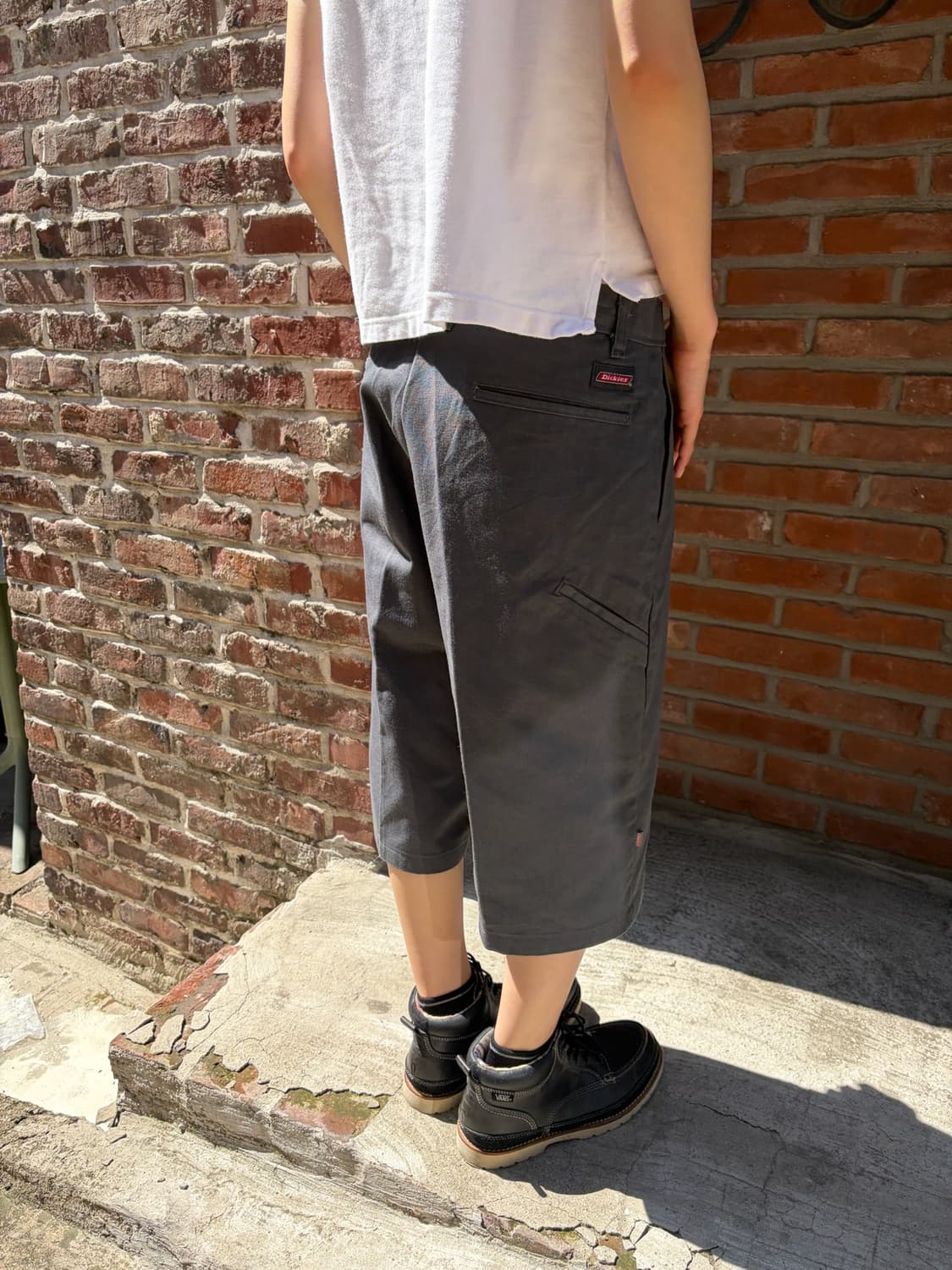 32) Dickies 제뉴인 차콜 와이드 크롭 팬츠 상품이미지5