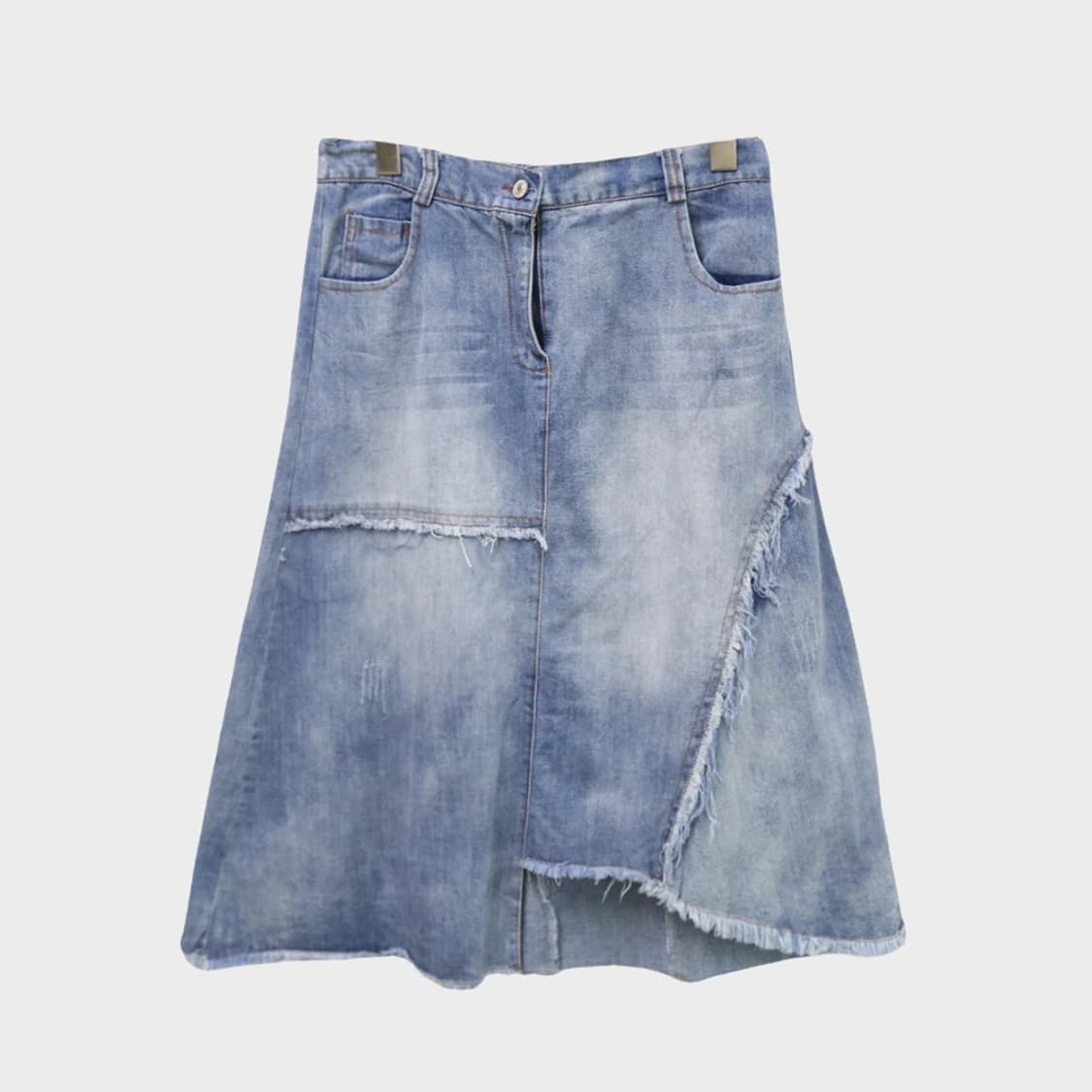 Y2K 언발 데미지 뒷밴딩 데님스커트 61433 상품이미지1