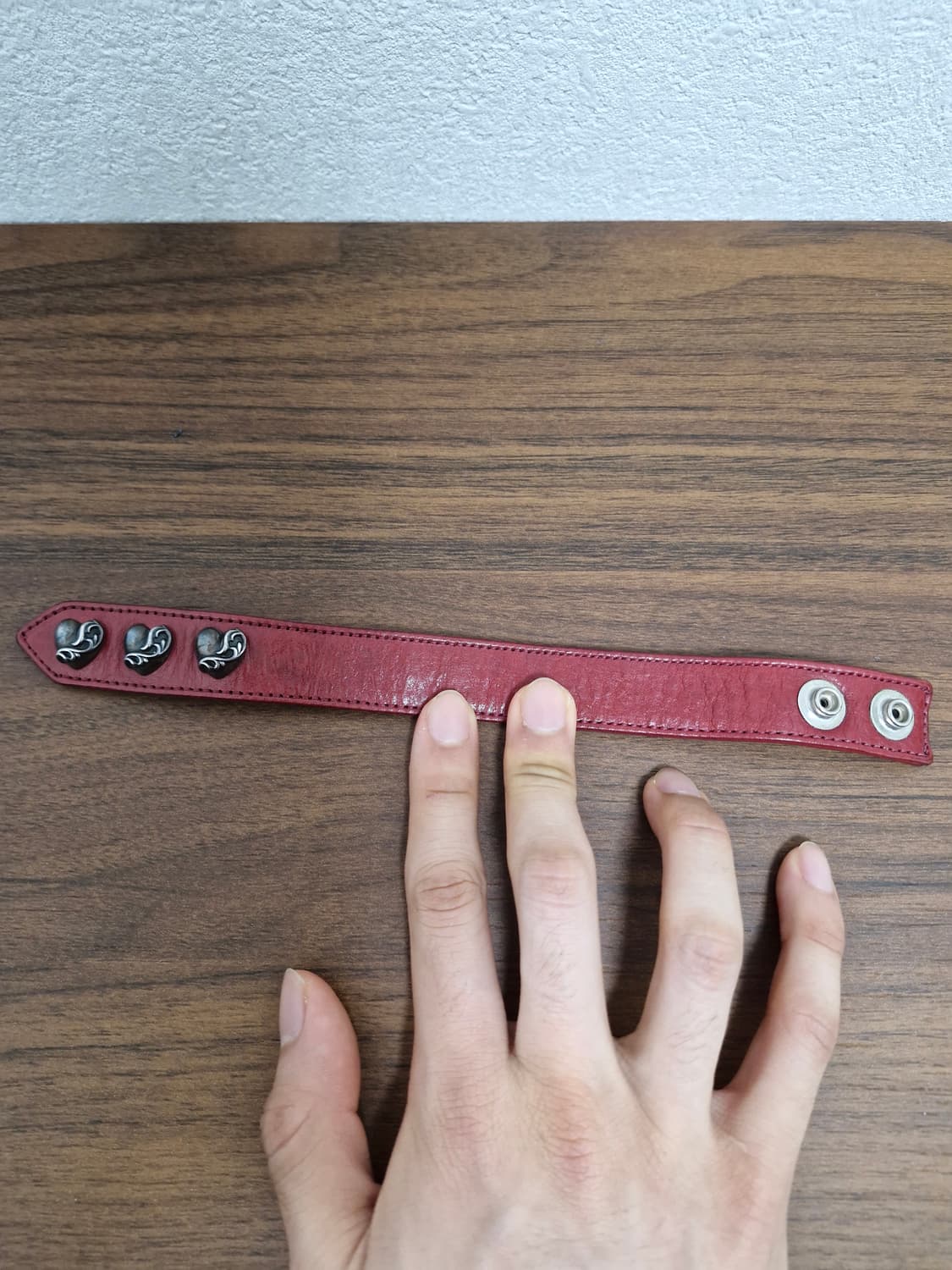 [OS] 크롬하츠 레드 하트 3버튼 레더 팔찌 상품이미지7