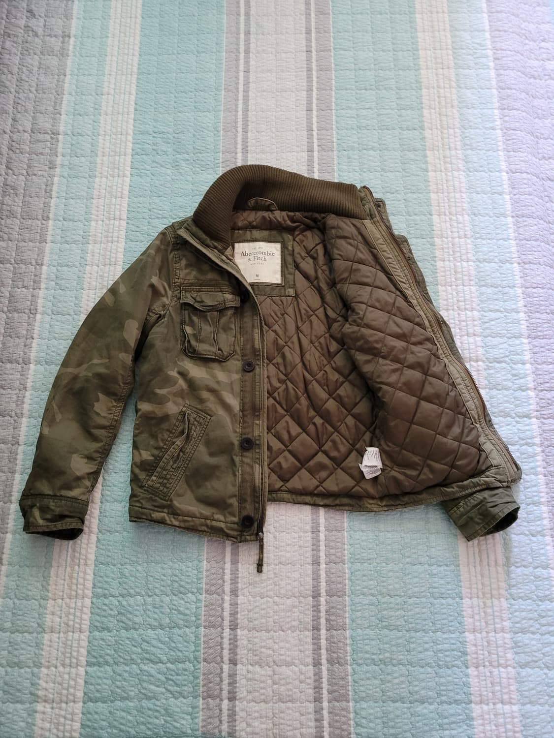 아베크롬비 카모플라쥬 밀리터리 퀄팅누빔안감 야상자켓 M 100사이즈 상품이미지5