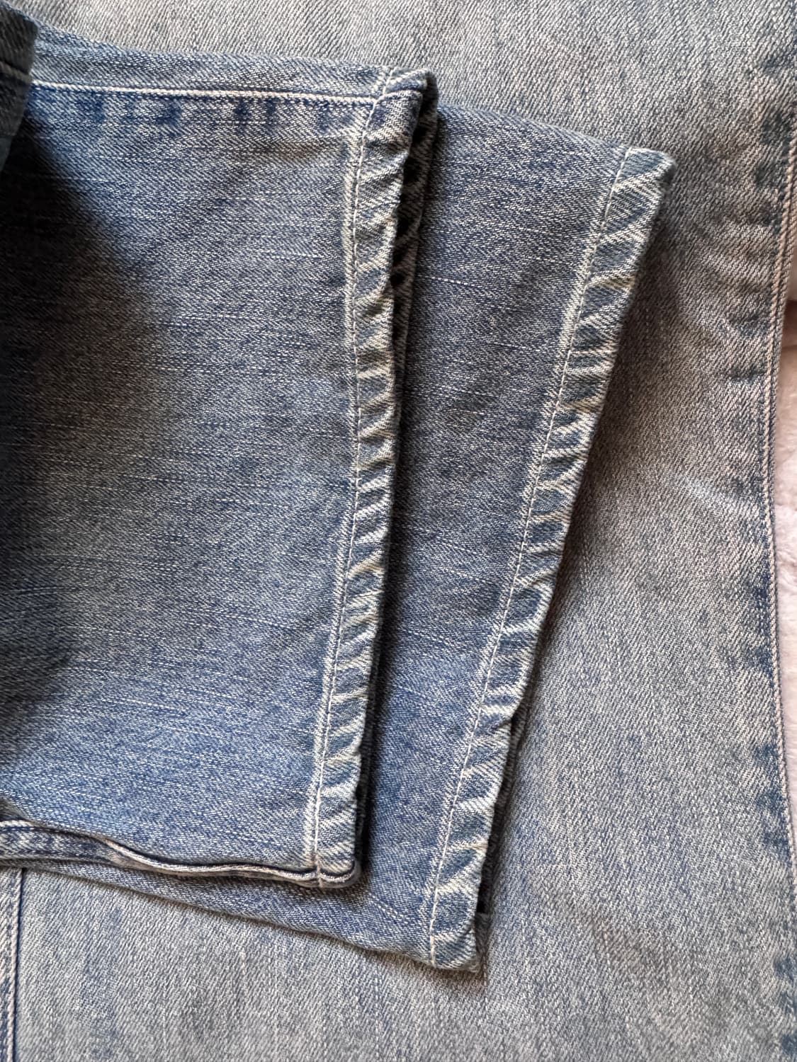 25ss 포터리 원워시드 와이드 데님 미드블루 1사이즈 상품이미지4