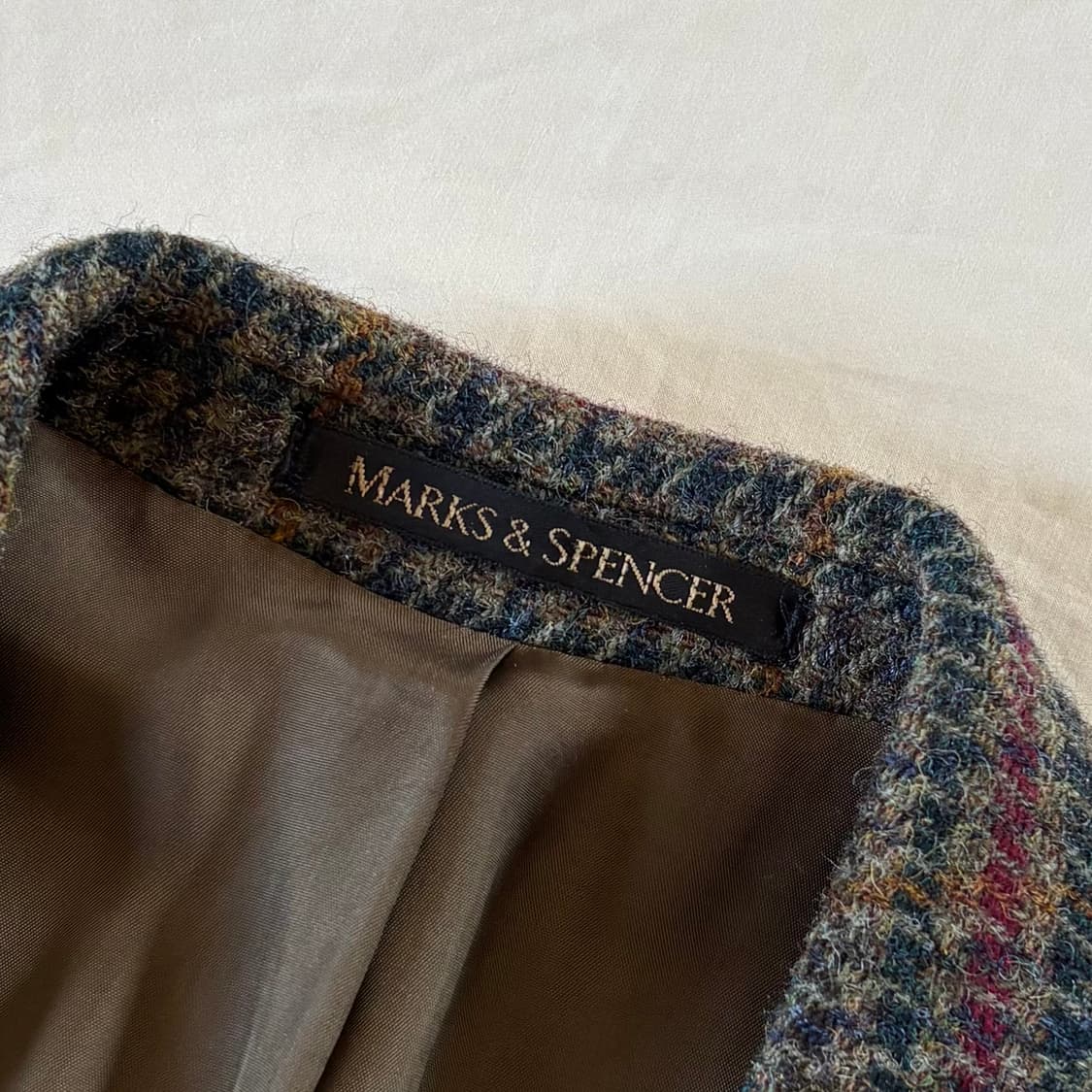 90s 영국 St michael Harris Tweed 건클럽 3B 자켓 상품이미지6