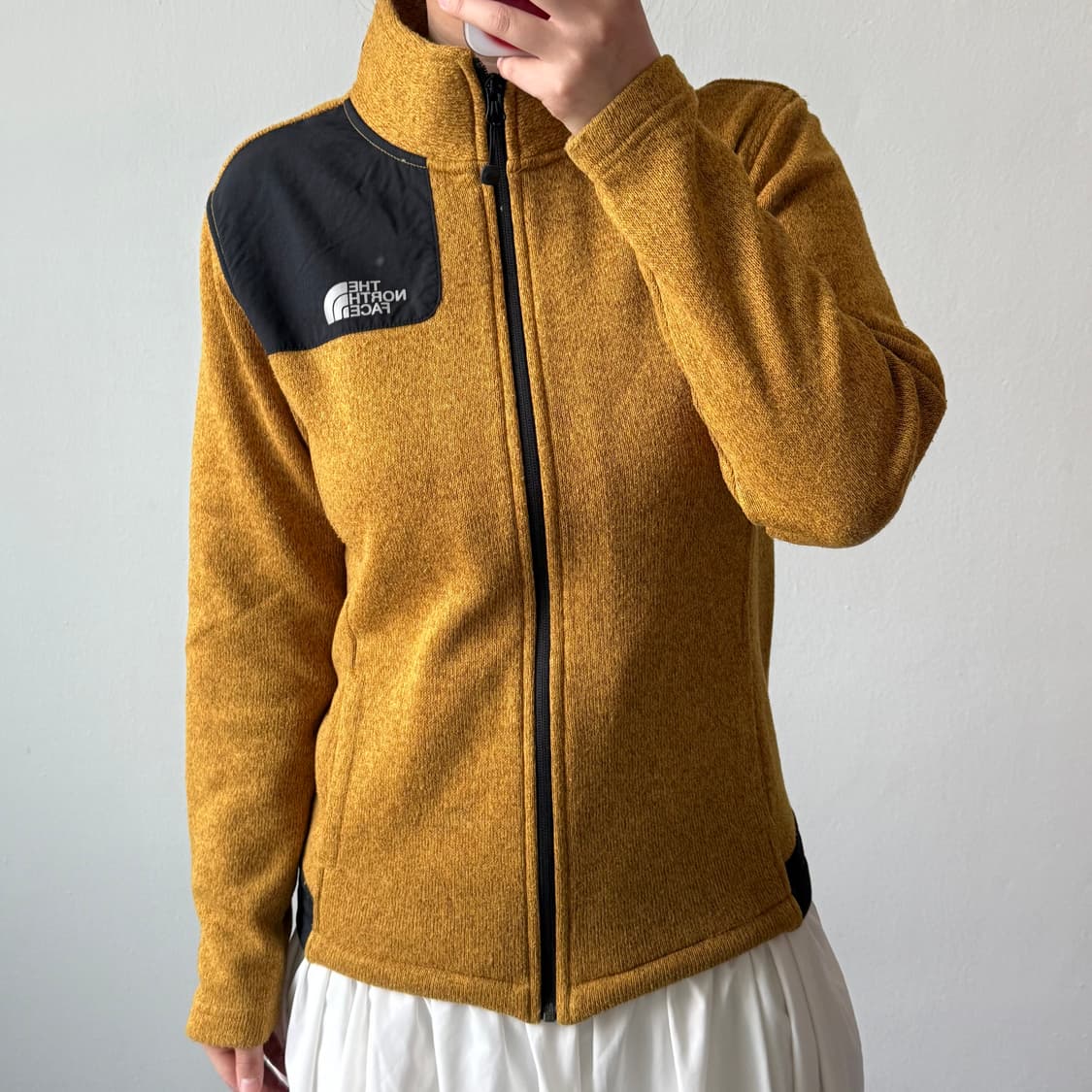 [M] 노스페이스 옐로우 니트 집업 상품이미지2