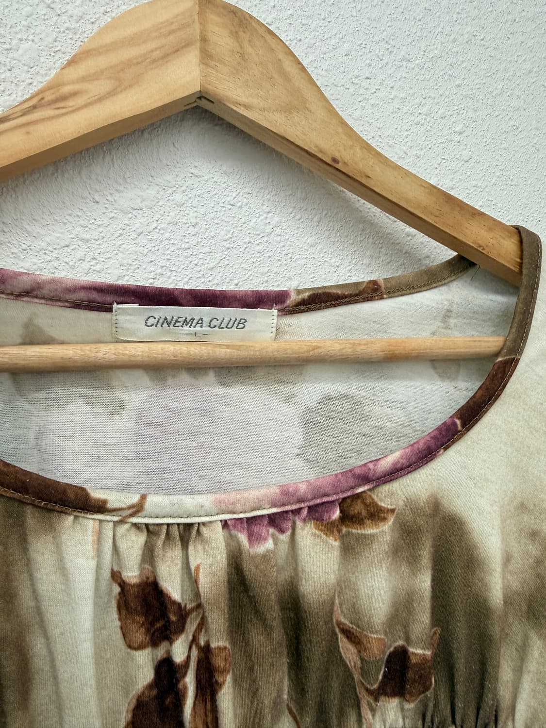 빈티지 CINEMA CLUB 로즈 브라운 셔링 블라우스 상품이미지3