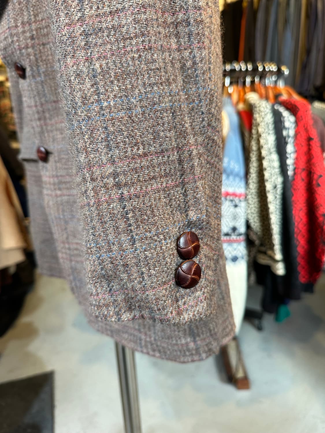 하트 샤프너 마르크스 체크 울 2버튼 스포츠 자켓 상품이미지8