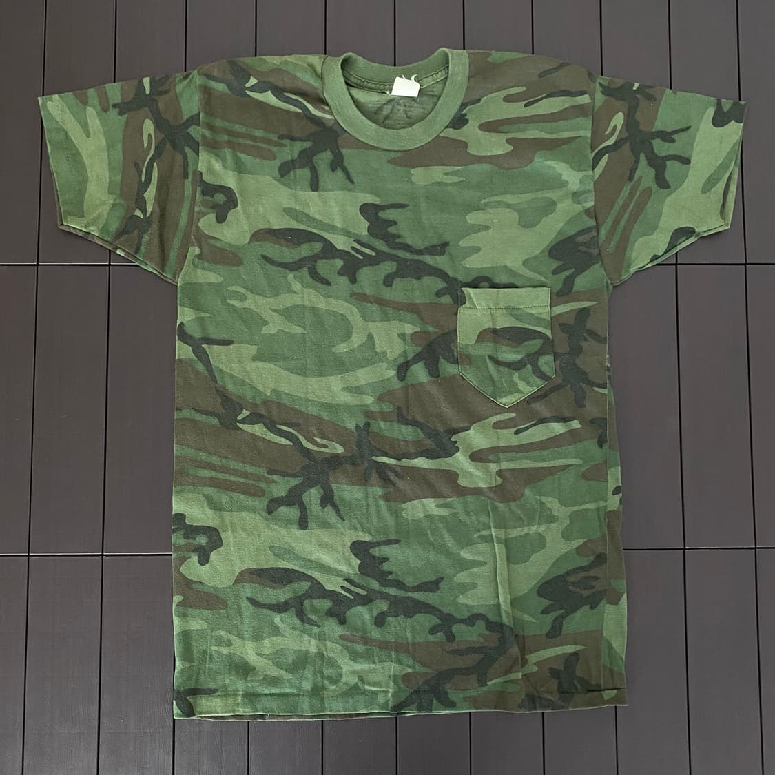 (M) 80s 빈티지 우드랜드 카모 티셔츠 상품이미지2