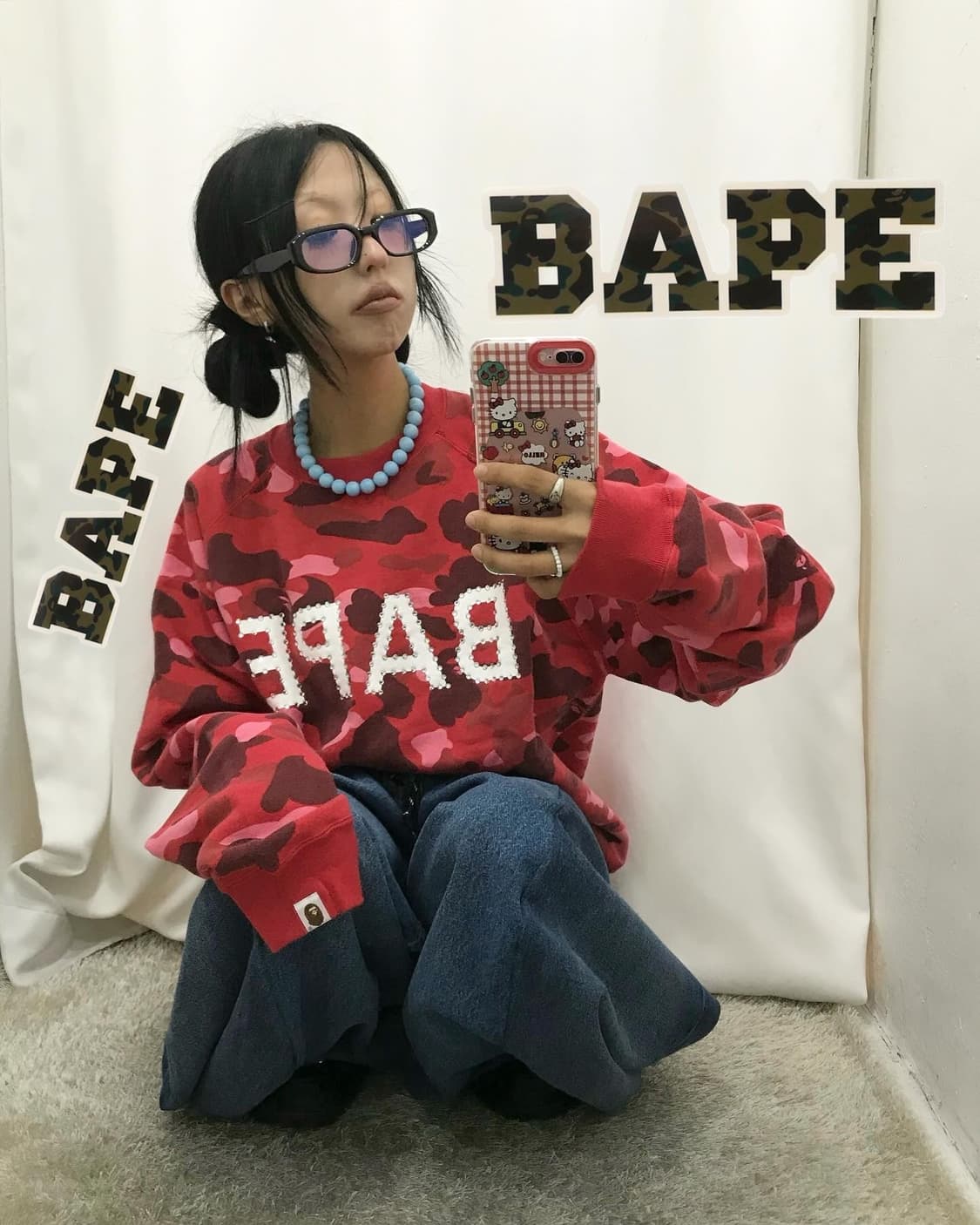 Bape X Swarovski Logo Sweat Shirts (새상품) 상품이미지1