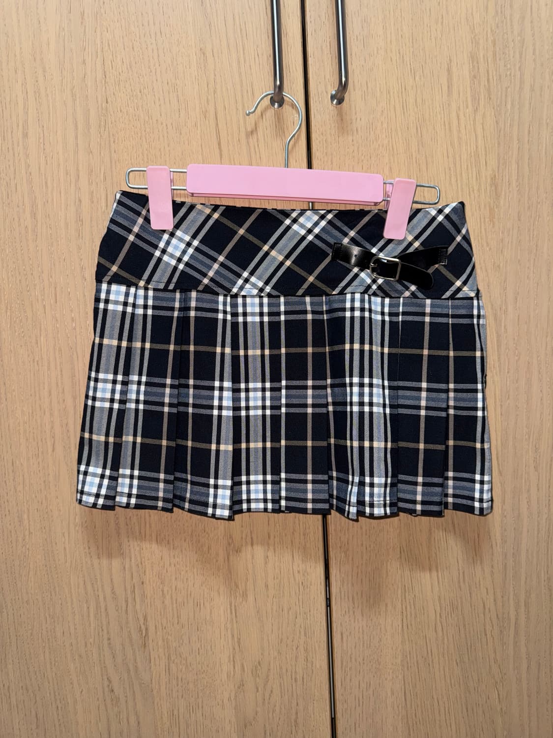 하이틴 로우라이즈 체크 플리츠 스커트 상품이미지1