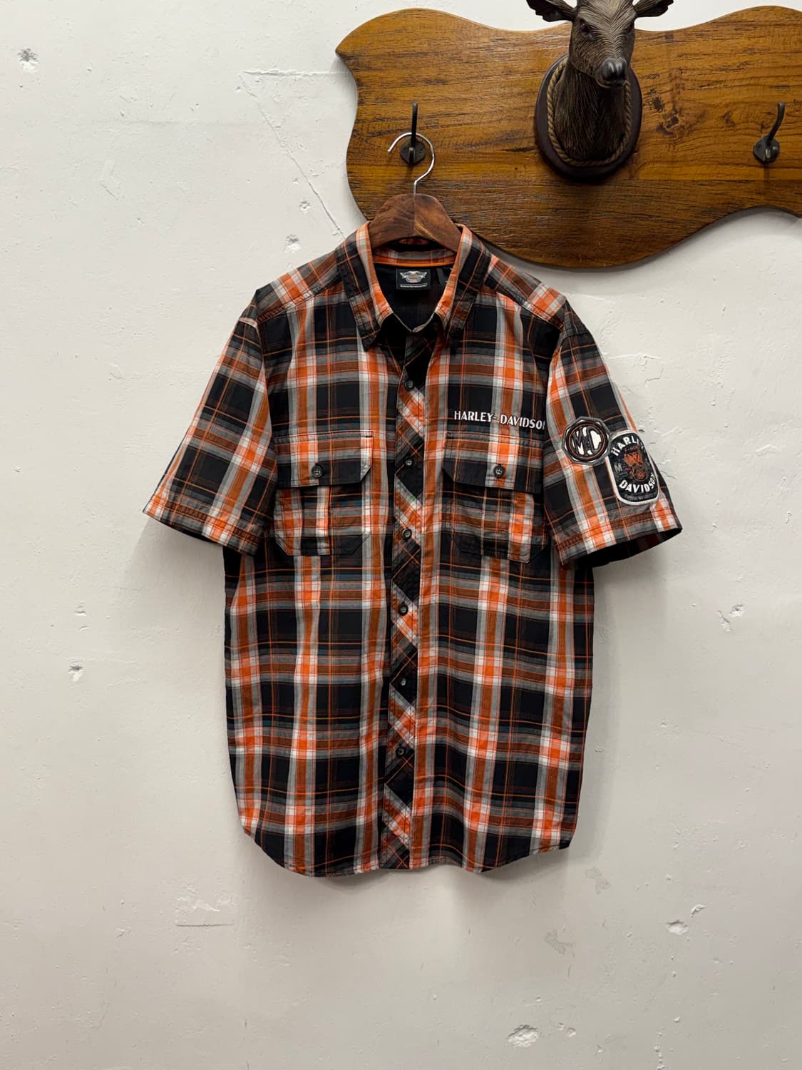 Harley-Davidson Plaid Short Sleeve Shirt 상품이미지3