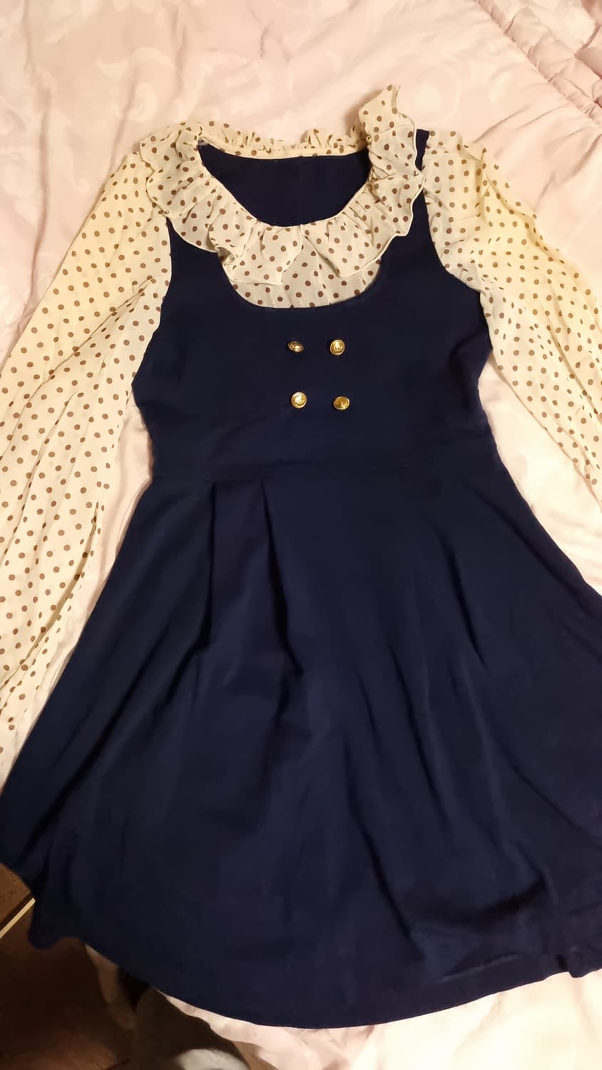 블라우스 레이어드  원피스 상품이미지1