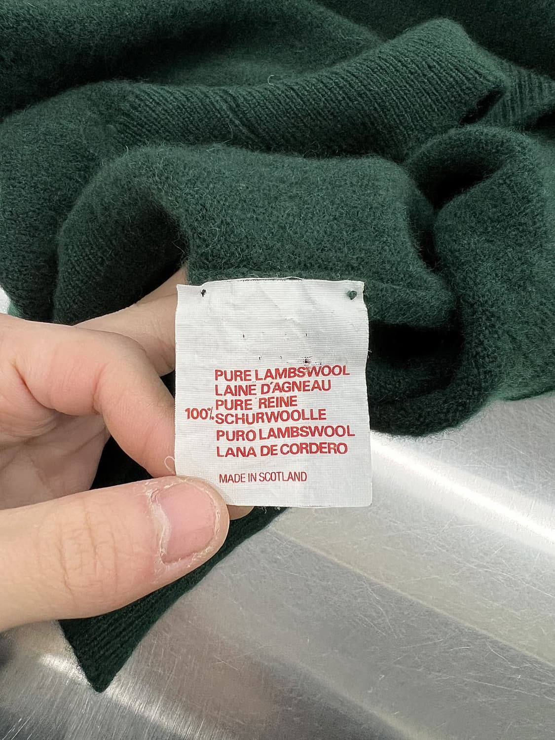 버버리 딥 그린 램스울 아카이브 브이넥 니트 스웨터 상품이미지8