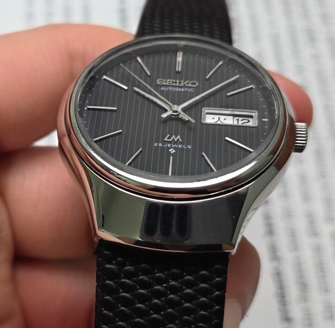 레어] 빈티지 세이코 LM 로드매틱 희귀 블랙 세로다이얼 한자 데이데이트 상품이미지10