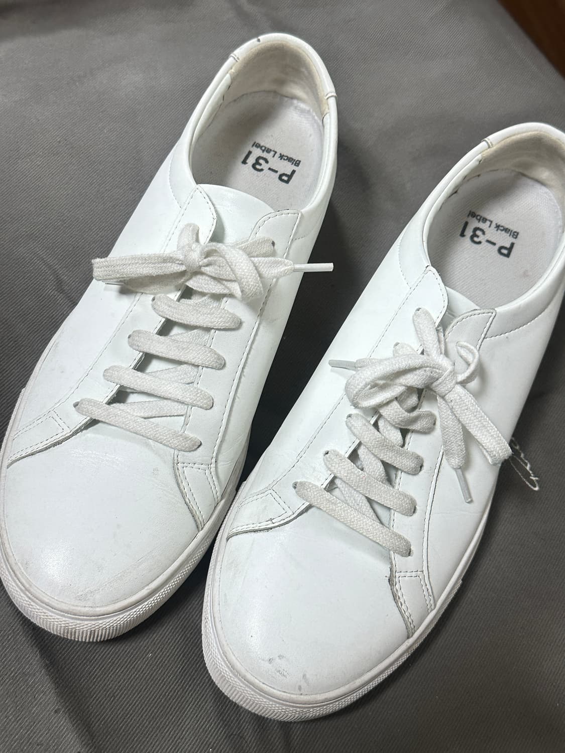 p-31 키높이 화이트 레더 스니커즈 270 4.5cm 상품이미지1