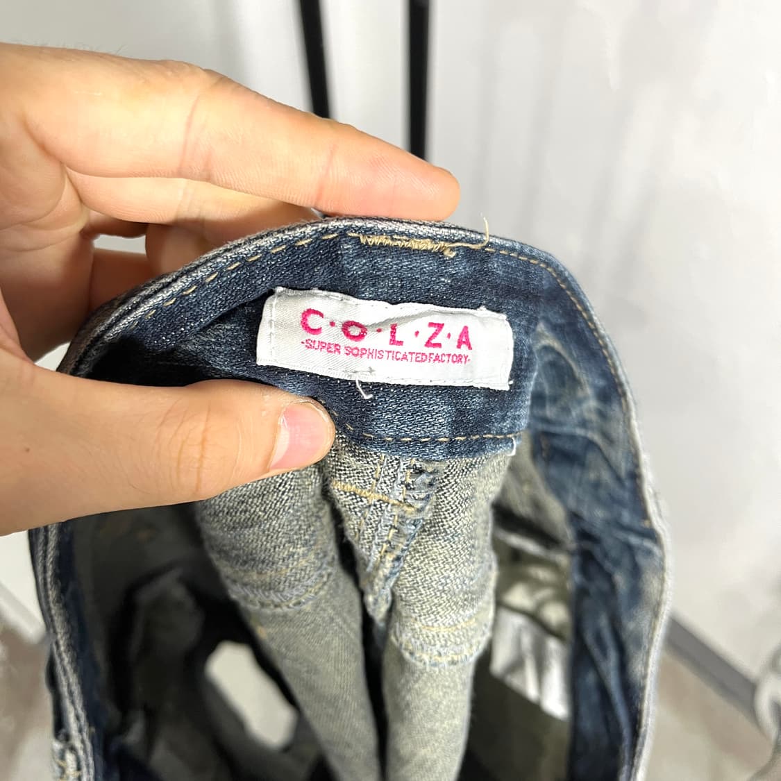 콜자 워싱 숏 데님 스커트 상품이미지5