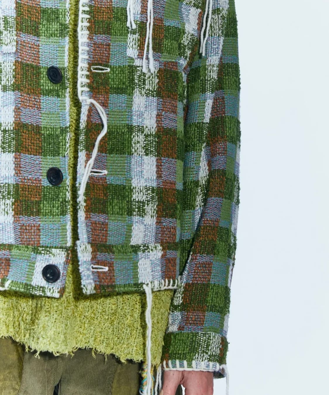 XL) 앤더슨벨 캔리 체크 워크 자켓 그린 상품이미지5