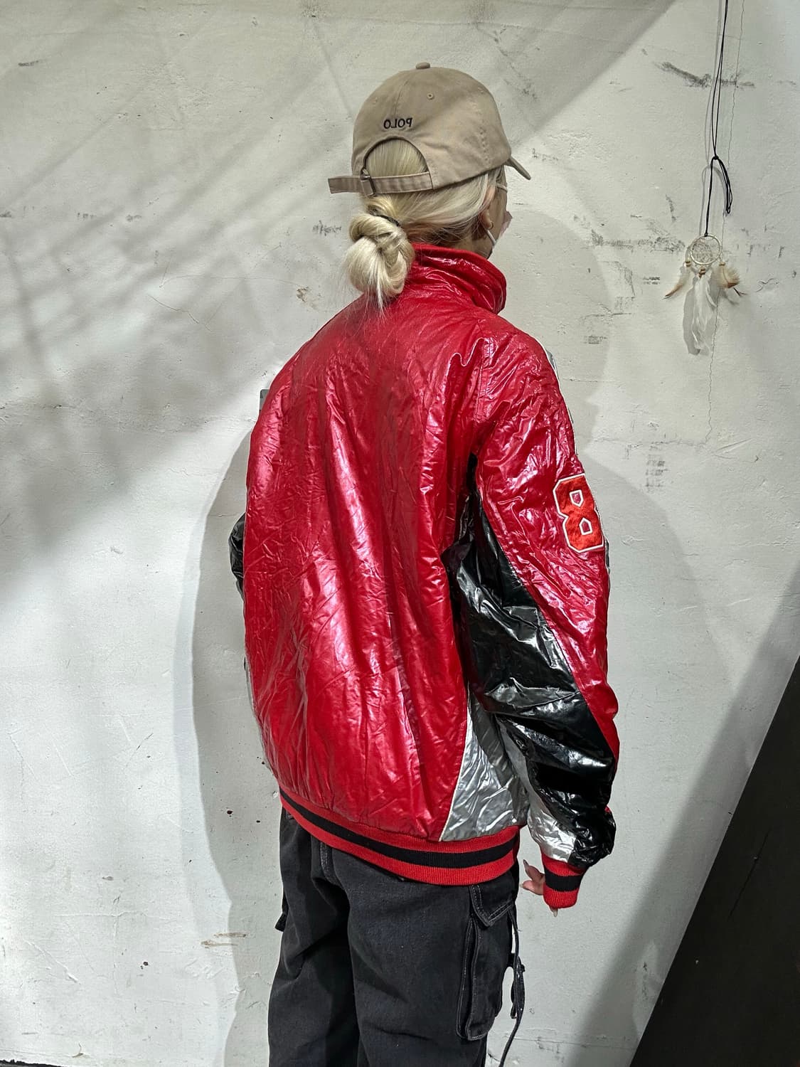 Zett 일본 빈티지 레드 레이싱 자켓 봄버 항공 잠바 L 상품이미지3