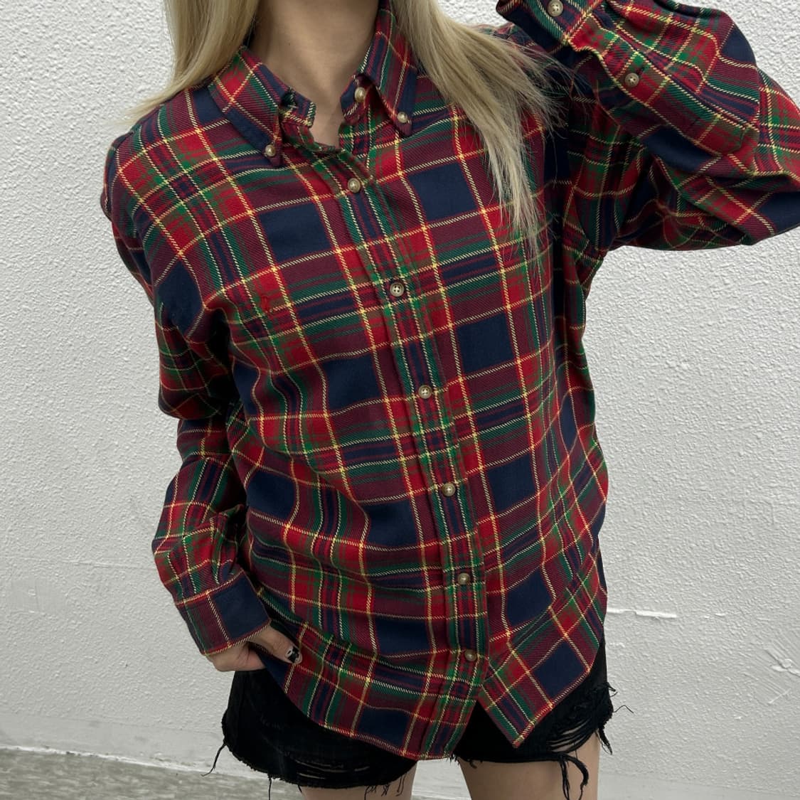 폴로 랄프로렌 레드포니 타탄체크 셔츠 L 상품이미지1